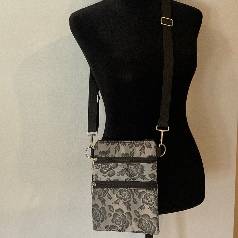 Floral Jacquard Crossbody Bag